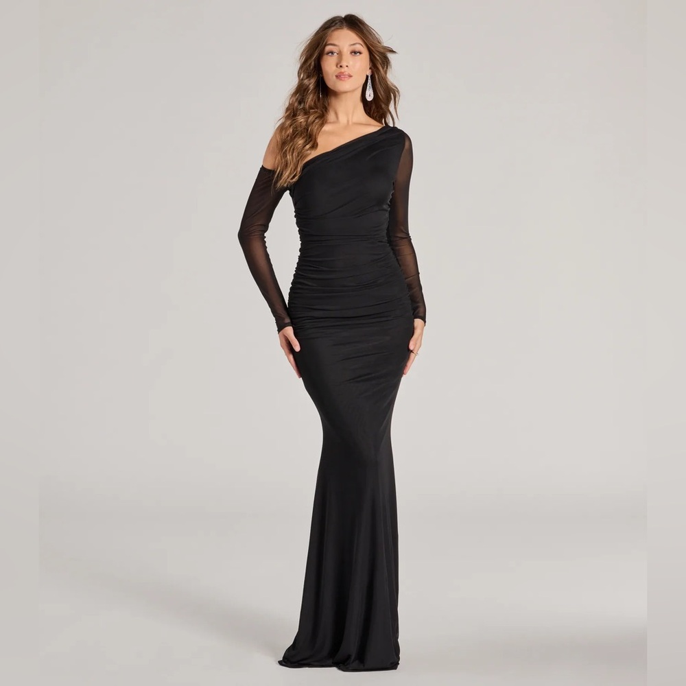 Esther One-Shoulder Mermaid Mesh Formal Dress